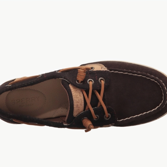 Sperry Brown Suede & Tan Leather Boat Shoes - Picture 3 of 12